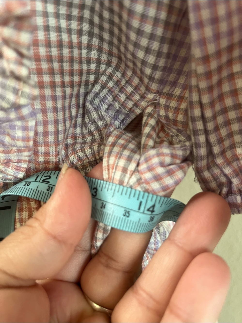 Storia Pastel Pink & Light Blue Gingham Wrap Ruffle Mini Dress - Picture 4 of 6